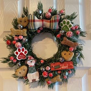 Christmas dog wreath